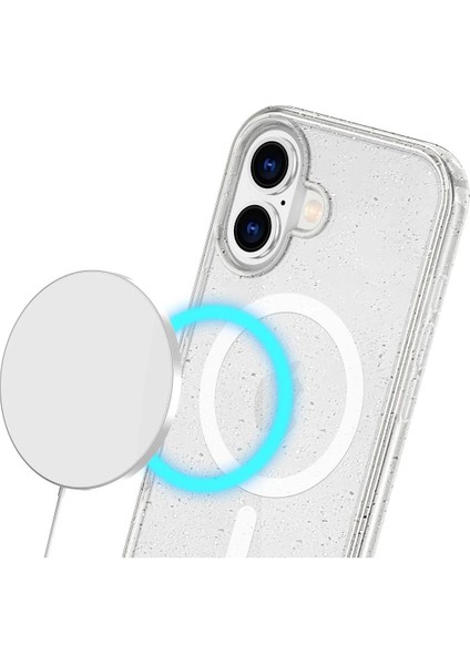 Newface iPhone 16 Plus Kılıf Glow Magsafe Kapak - Turuncu