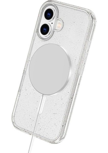 Newface iPhone 16 Plus Kılıf Glow Magsafe Kapak - Turuncu