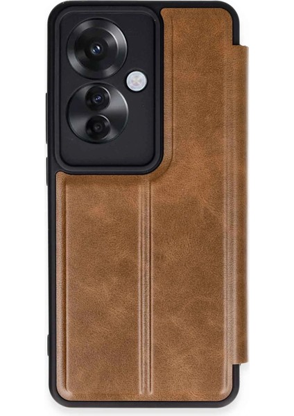 Newface Oppo Reno 11F Kılıf Flip Cover - Taba