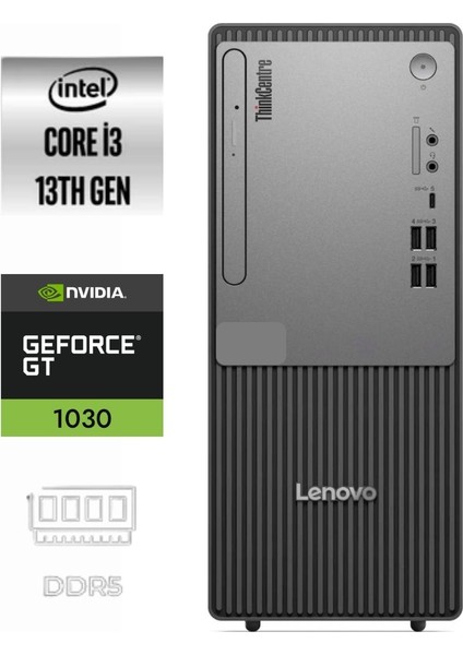 Thinkcentre Neo 50T Gen5 I3-13100 12UB0009TR-429 32GB 4tb Gt 1030 4gb Windows 11 Pro Masaüstü Bilgisayar