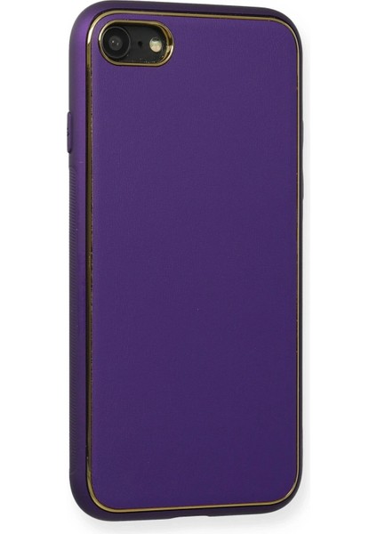 Newface iPhone 7 Kılıf Coco Deri Silikon Kapak - Mor fiyatları