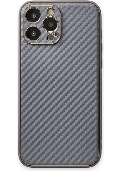 Newface iPhone 13 Pro Max Kılıf Coco Karbon Silikon - Gri