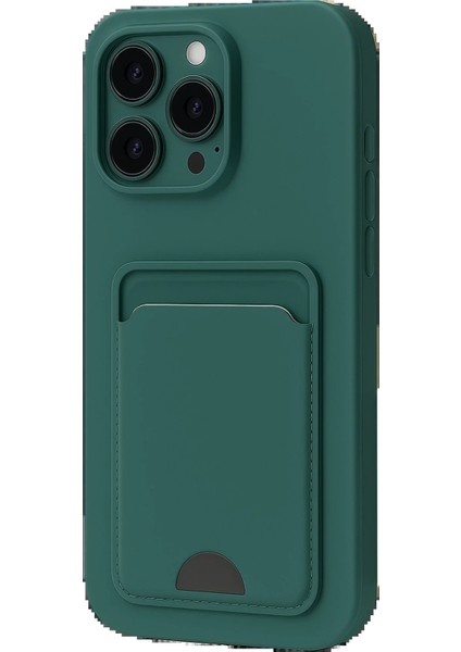 Newface iPhone 16 Pro Max Kılıf Kelvin Kartvizitli Silikon - Koyu Yeşil