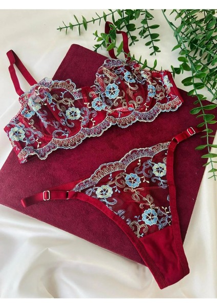 Soyut Desenli Sütyen Takım