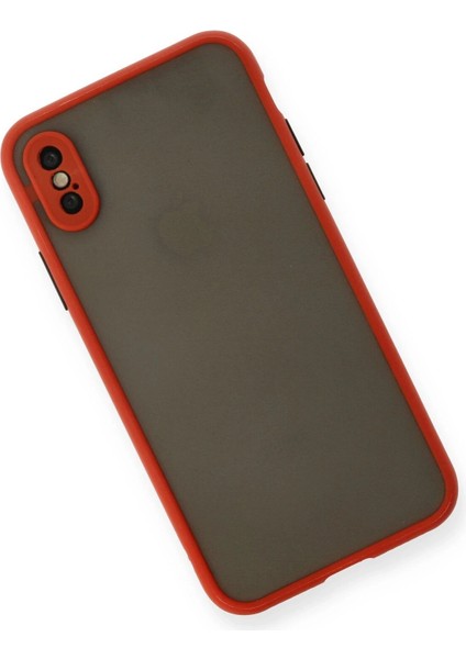 Newface iPhone x Kılıf Montreal Silikon Kapak - Kırmızı