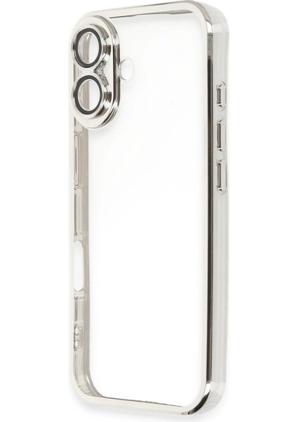 Newface iPhone 16 Kılıf Razer Lensli Silikon - Gümüş
