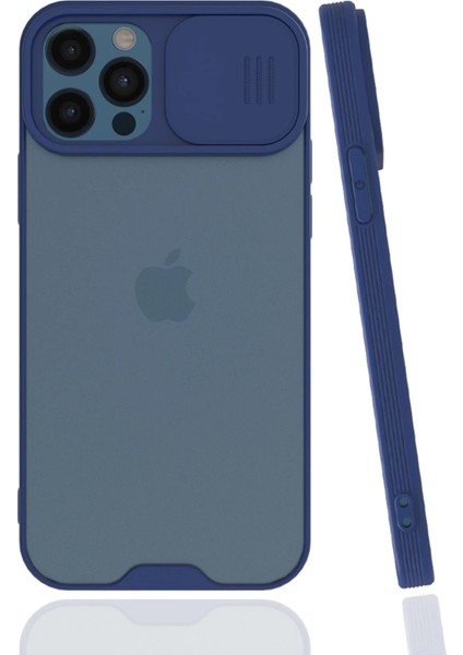 Newface iPhone 12 Pro Max Kılıf Platin Kamera Koruma Silikon - Lacivert
