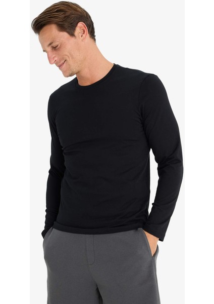 Slim Fit Dar Kesim Bisiklet Yaka Uzun Kollu Üst Z2771AZ25SP
