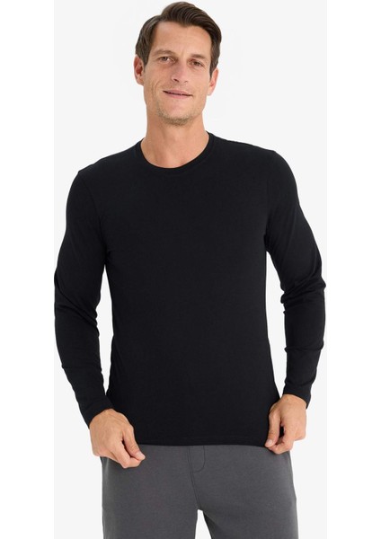 Slim Fit Dar Kesim Bisiklet Yaka Uzun Kollu Üst Z2771AZ25SP