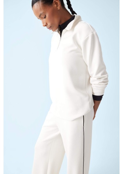 fit Oversize Geniş Kalıp Yarım Fermuarlı Modal Sporcu SWEATSHIRT D7126AX25SP fırsatları