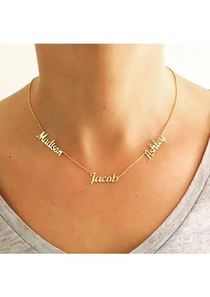 Üç Isimli Kolye Gümüş Kişiye