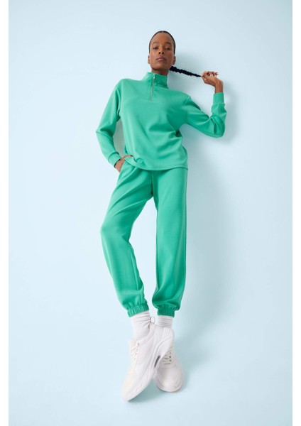 fit Oversize Geniş Kalıp Yarım Fermuarlı Modal Sporcu SWEATSHIRT D7126AX25SP