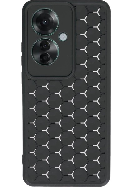 Newface Oppo Reno 11F Kılıf Petek Silikon Kapak - Siyah