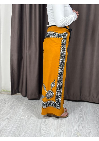 Etnik Desenli Bağlamalı Bulmaca Pantolon fiyatları