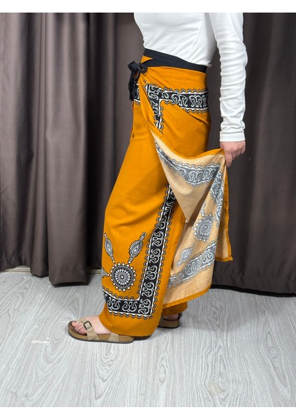 Etnik Desenli Bağlamalı Bulmaca Pantolon fırsatları