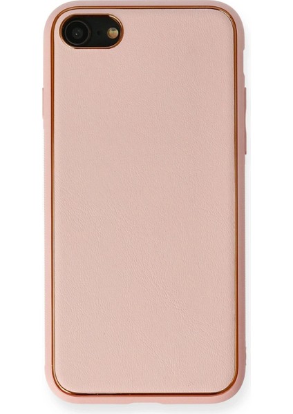 Newface iPhone 7 Kılıf Coco Deri Silikon Kapak - Pembe