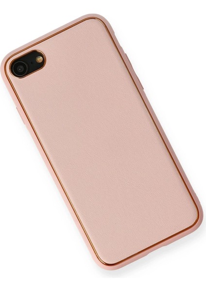 Newface iPhone 7 Kılıf Coco Deri Silikon Kapak - Pembe modelleri