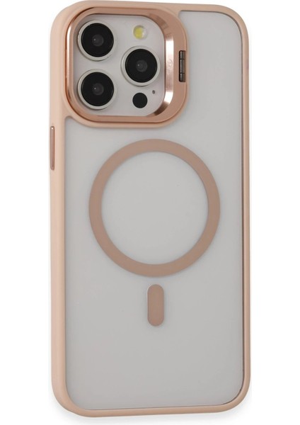 Joko iPhone 15 Pro Kılıf Roblox Lens Magsafe Standlı Kapak - Pudra