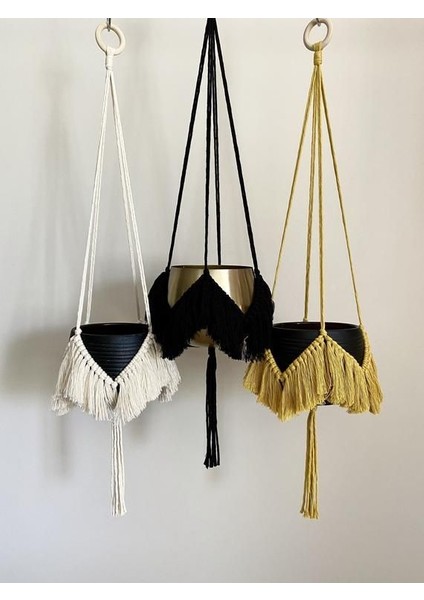 3'lü Makrome Saksı