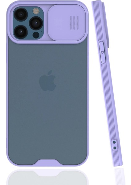Newface iPhone 12 Pro Max Kılıf Platin Kamera Koruma Silikon - Lila