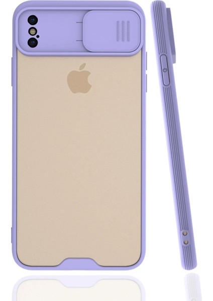 Newface iPhone Xs Max Kılıf Platin Kamera Koruma Silikon - Lila