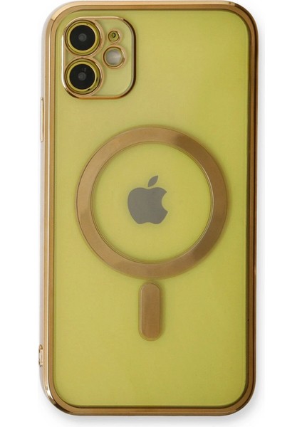 Newface iPhone 12 Kılıf Magneticsafe Lazer Silikon - Gold modelleri
