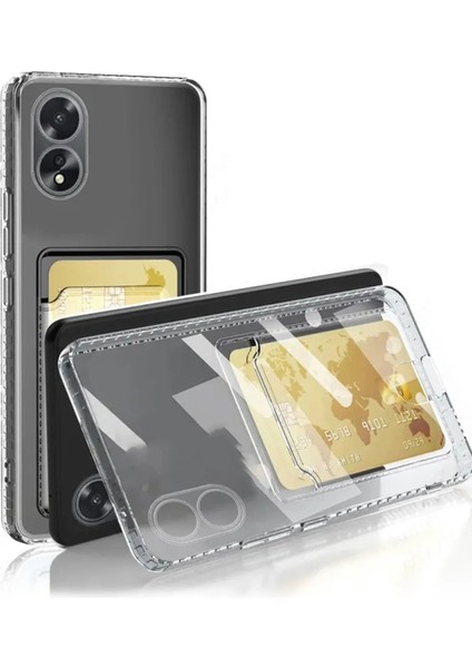 Newface Oppo A38 Kılıf Kart Şeffaf Silikon - Şeffaf