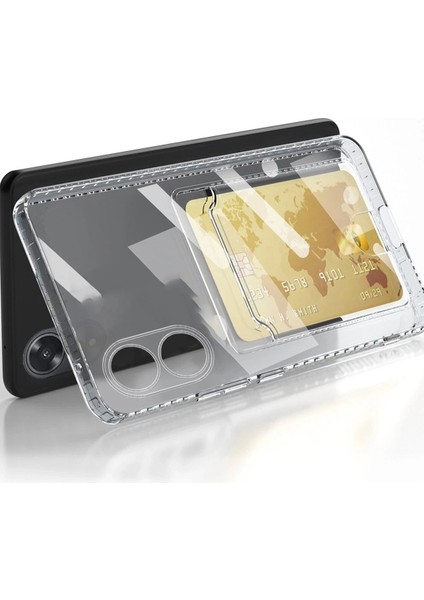 Newface Oppo A38 Kılıf Kart Şeffaf Silikon - Şeffaf