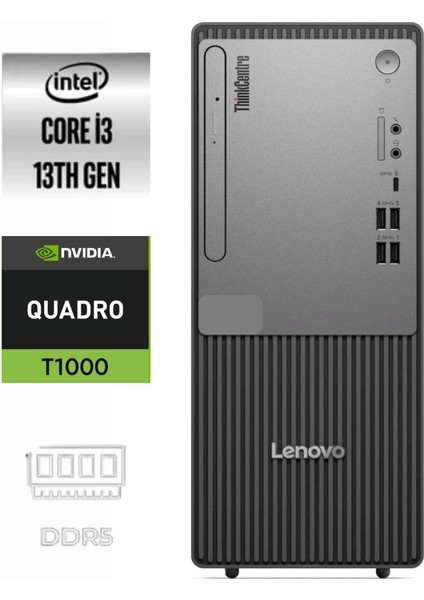 Thinkcentre Neo 50T Gen5 I3-13100 12UB0009TR-440 16GB 2tb Quadro T1000 4gb Windows 11 Pro Masaüstü Bilgisayar