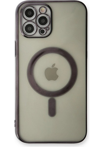 Newface iPhone 12 Pro Kılıf Magneticsafe Lazer Silikon - Siyah