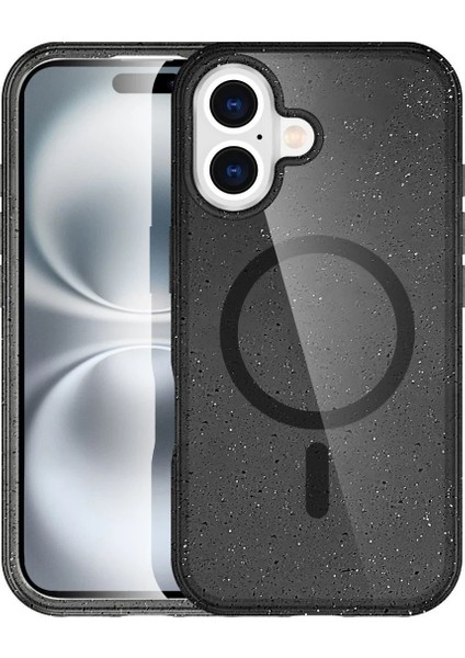Newface iPhone 16 Plus Kılıf Glow Magsafe Kapak - Siyah