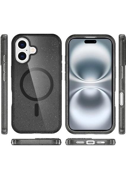 Newface iPhone 16 Plus Kılıf Glow Magsafe Kapak - Siyah