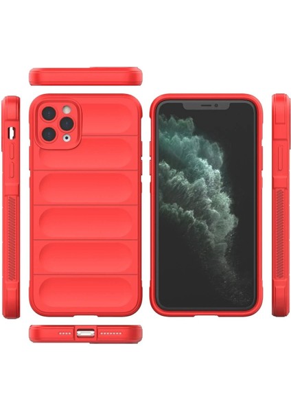 Newface iPhone 11 Pro Max Kılıf Optimum Silikon - Kırmızı