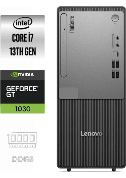 Thinkcentre Neo 50T Gen5 I7-13700 12UB0009TR-619 8gb 4tb Gt 1030 4gb Windows 11 Pro Masaüstü Bilgisayar