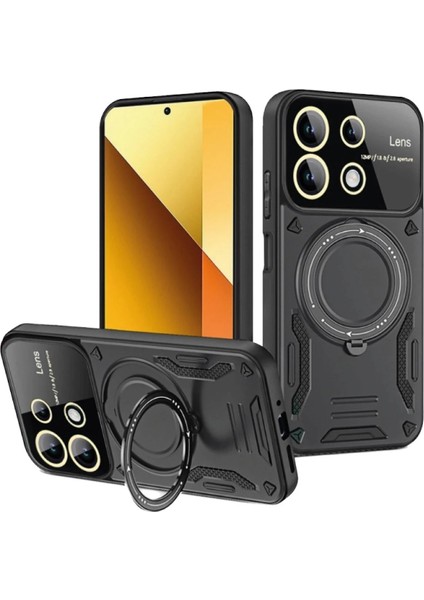 Newface Xiaomi Redmi Note 13 4g Kılıf Joy Lens Standlı Kapak - Siyah