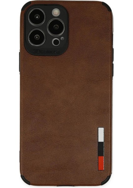 Newface iPhone 13 Pro Kılıf Loop Deri Silikon - Kahverengi