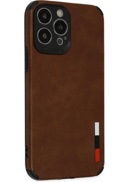 Newface iPhone 13 Pro Kılıf Loop Deri Silikon - Kahverengi
