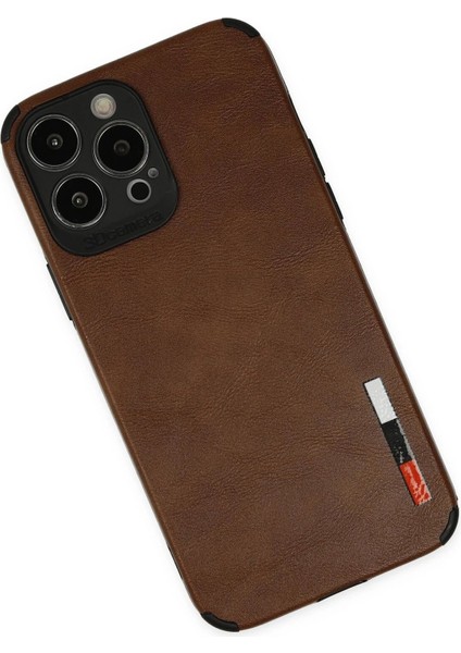 Newface iPhone 13 Pro Kılıf Loop Deri Silikon - Kahverengi