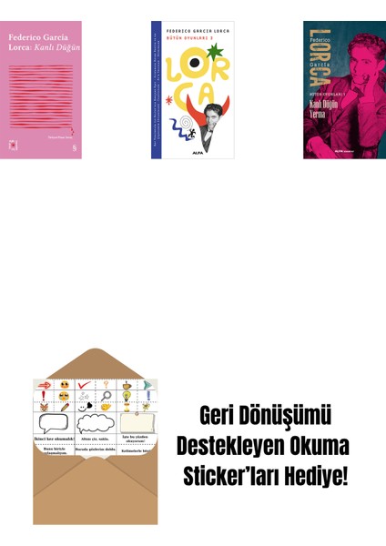 Everest Açıkhava 8 - Kanlı Düğün + Lorca Bütün Oyunları 3 + Kanlı Düğün Yerma + Okuma Sticker'ları