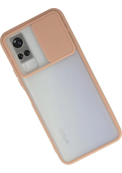 Newface Vivo Y53S Kılıf Palm Buzlu Kamera Sürgülü Silikon - Pembe fiyatları