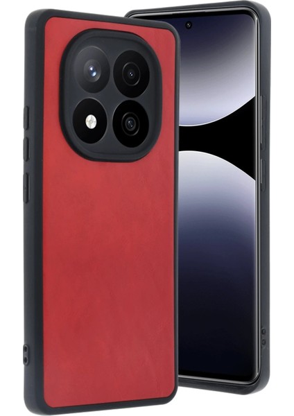 Newface Xiaomi Redmi Note 14 Pro 4g Kılıf Aras Deri Kapak - Kırmızı