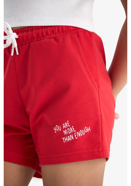 Kız Çocuk Beli Lastikli Baskılı 2'li Şort indirimleri