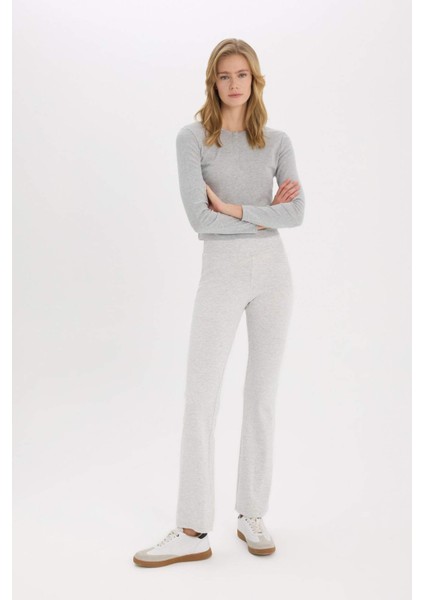 Coool Flare Fit Esnek Belli İspanyol Paça Ribana Pantolon E0628AX25SP