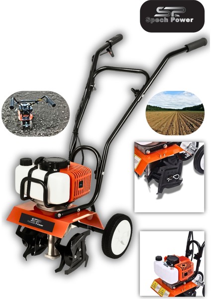 Germany Motor Bakır Sargılı Benzinli Mini Çapalama Makinesi 25 cm Ağız Genişliği