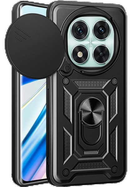 Newface Xiaomi Redmi Note 14 Pro 4g Kılıf Pars Lens Yüzüklü Silikon - Siyah