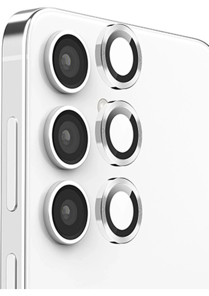 Newface Samsung Galaxy S25 Plus Raze Metal Kamera Lens - Gümüş