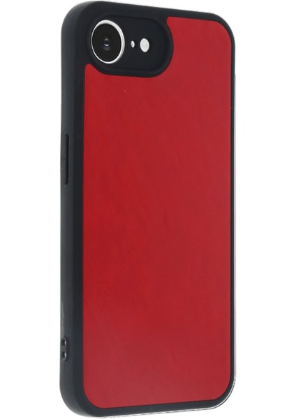 Newface iPhone 16E Kılıf Aras Deri Kapak - Kırmızı
