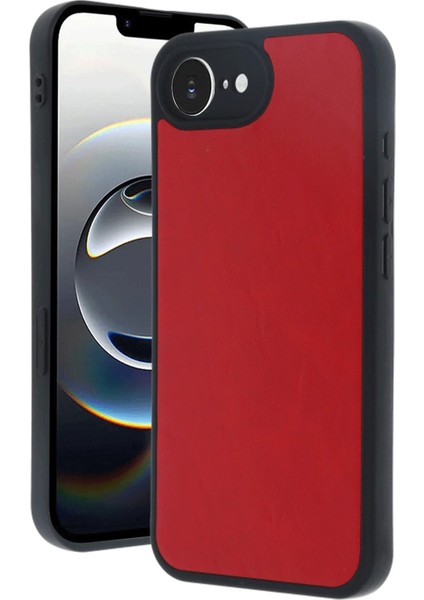 Newface iPhone 16E Kılıf Aras Deri Kapak - Kırmızı