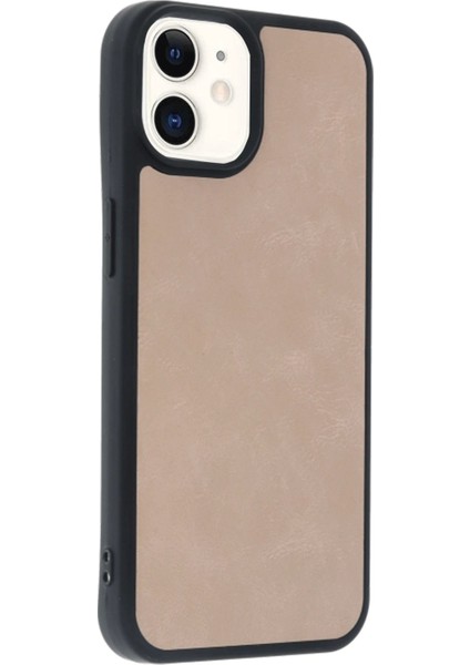 Newface iPhone 11 Kılıf Aras Deri Kapak - Pudra