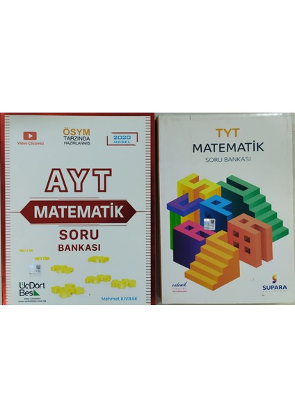Üçdörtbeş Yayınları Ayt Matematik Soru Bankası+Supara Tyt Matematik Soru Bankası